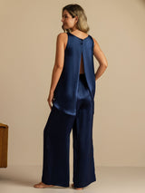[Dunkelblau] SilkSilky-DE Sleeveless Scoop Neck Cami Top 007