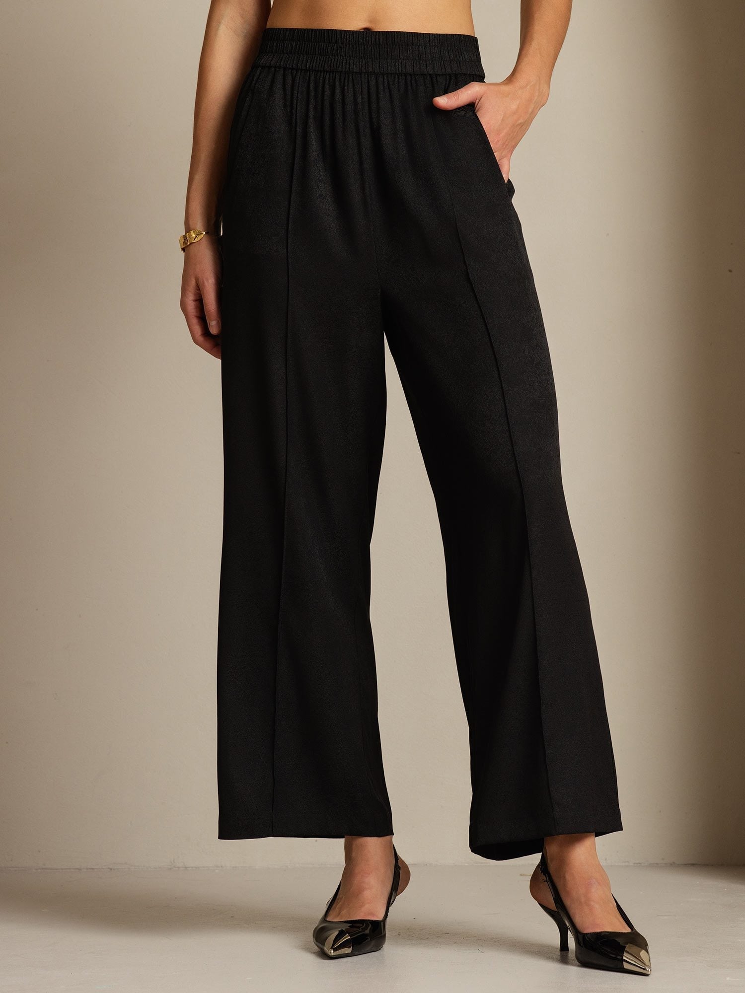[Schwarz] SilkSilky-DE 22Momme Seide Womens Pants 001