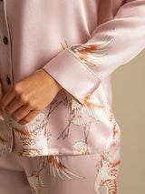 [Rosa] SilkSilky-DE Long Sleeve Notch-Kragen Damen Pyjamas 005