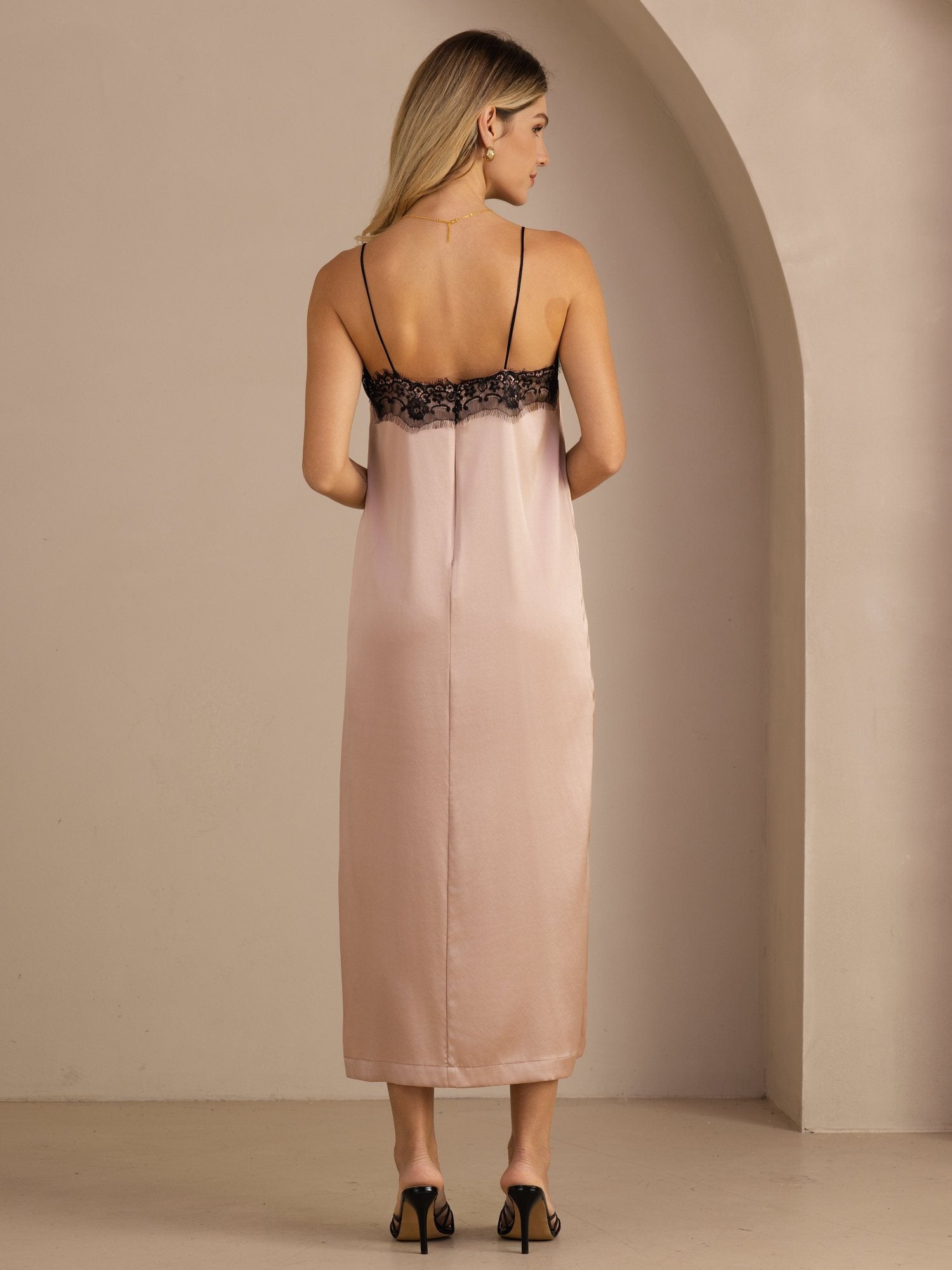 [Toskana] SilkSilky-DE Spaghetti Strap Square Neck Kleider 002