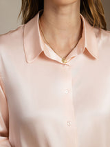 [Hellrosa] SilkSilky-DE Long Sleeve Lapel Collar Damenhemd 004