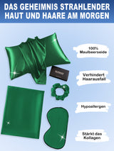 [Dunkelgrün] SilkSilky-DE 19Momme Reine Seide Pillowcase Set 002