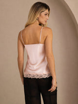 [Rosa] SilkSilky-DE Spaghetti Strap V Neck Cami Top 002