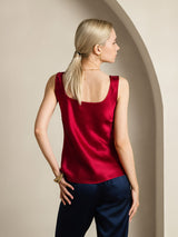 [Rotwein] SilkSilky-DE Sleeveless Cami Top 002