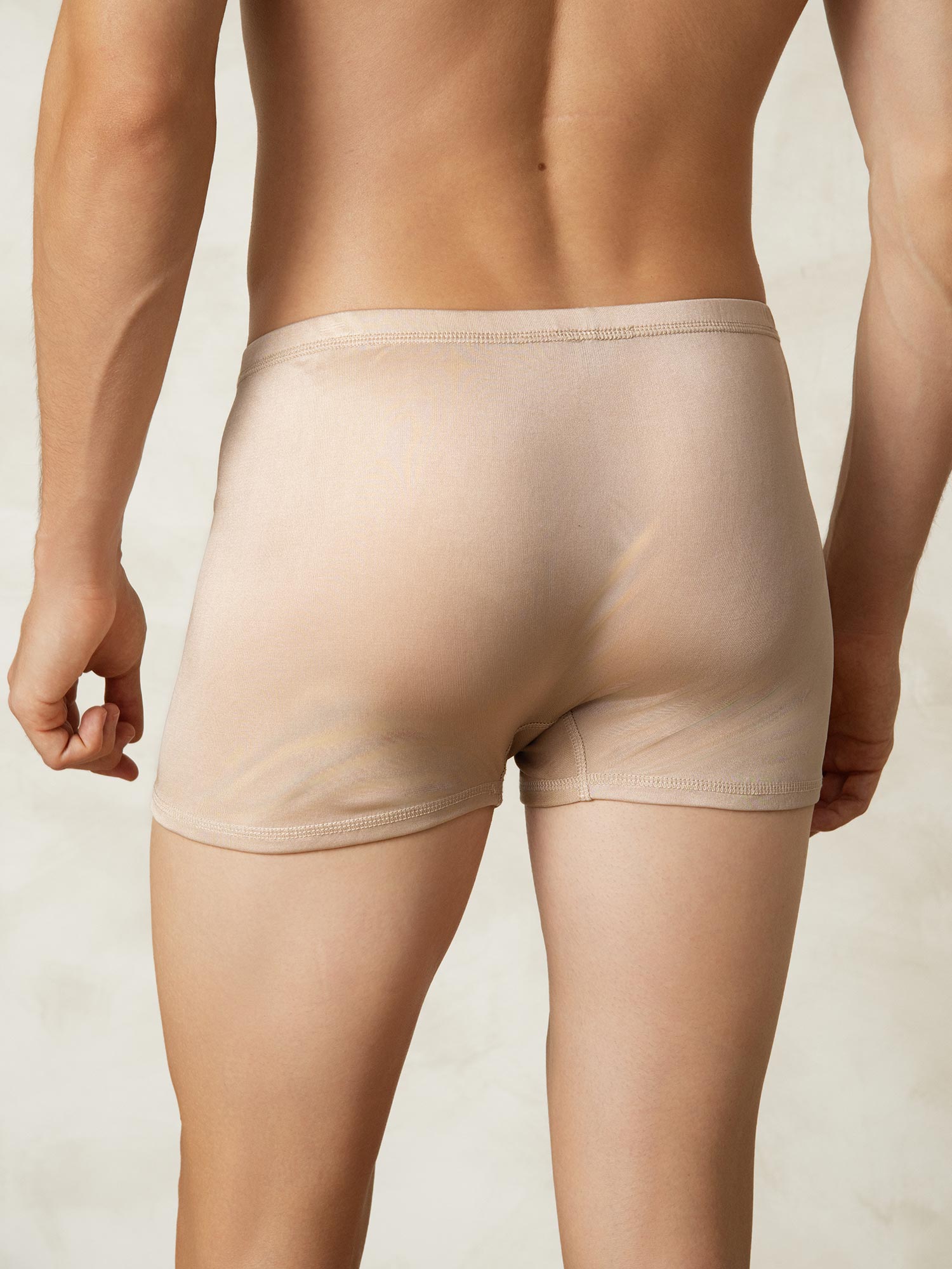 [Beige] SilkSilky-DE Seidenstrick Mens Underwear 002