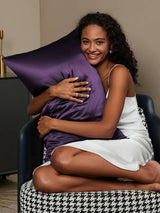 [Dunkelviolett] SilkSilky-DE 30Momme Reine Seide Pillowcase 002