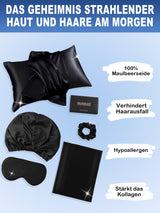 [Schwarz] SilkSilky-DE 22Momme Reine Seide Pillowcase Set 002