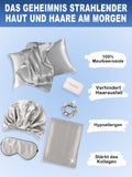 SilkSilky DE 19Momme Reine Seide Pillowcase Set Silber 002