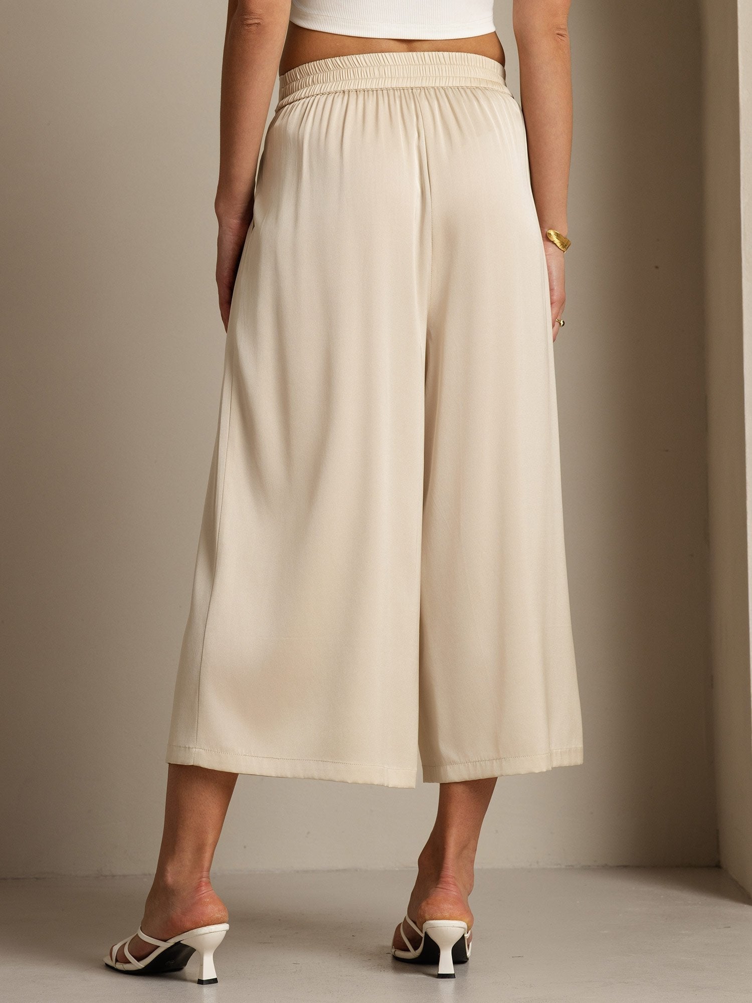 [Beige] SilkSilky-DE 19Momme Seide Womens Pants 006