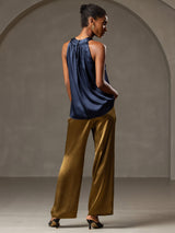 [Dunkelblau] SilkSilky-DE Sleeveless Halter T-Shirt 002