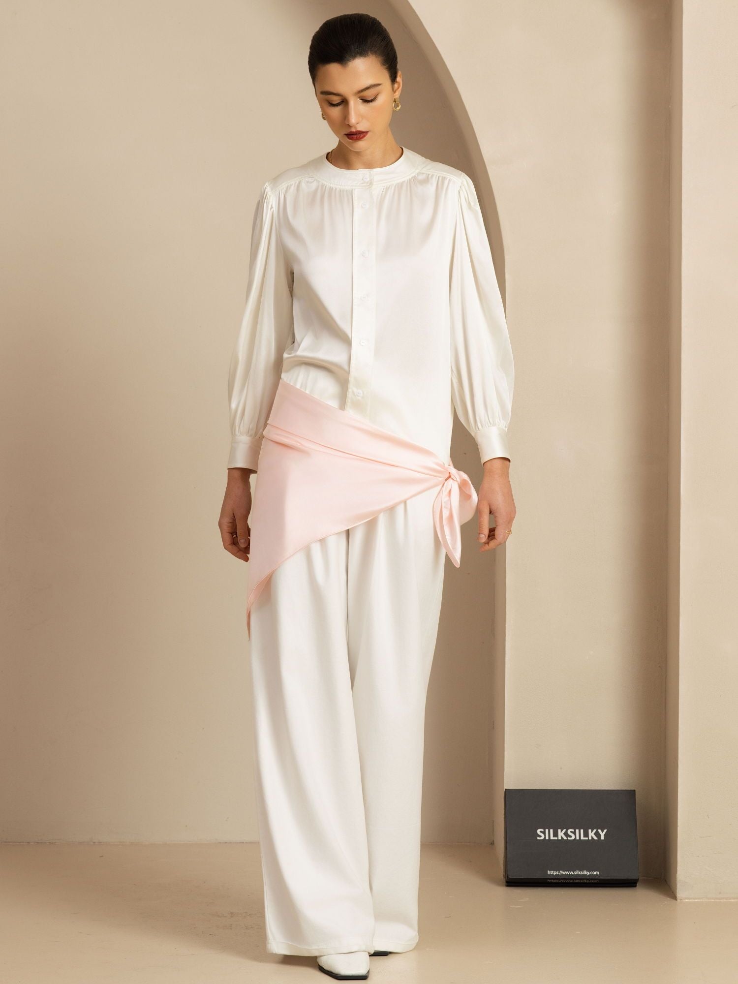 [Hellrosa] SilkSilky-DE Pure Silk Scarf 004