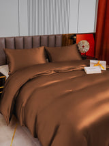[Kaffee] SilkSilky-DE 22Momme Reine Seide Bedding Set 004,