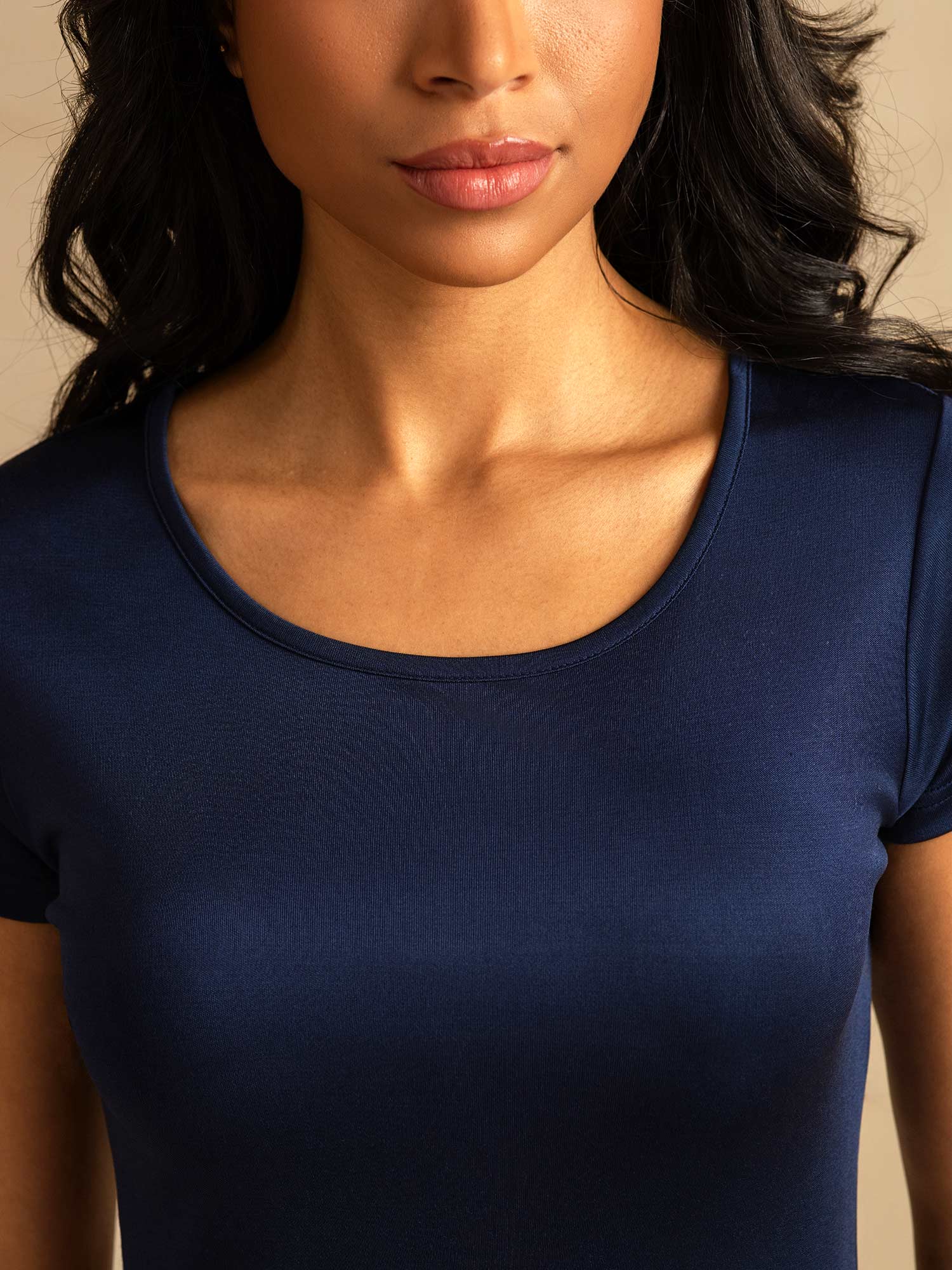 [Dunkelblau] SilkSilky-DE Seidenstrick Nightgown 004,