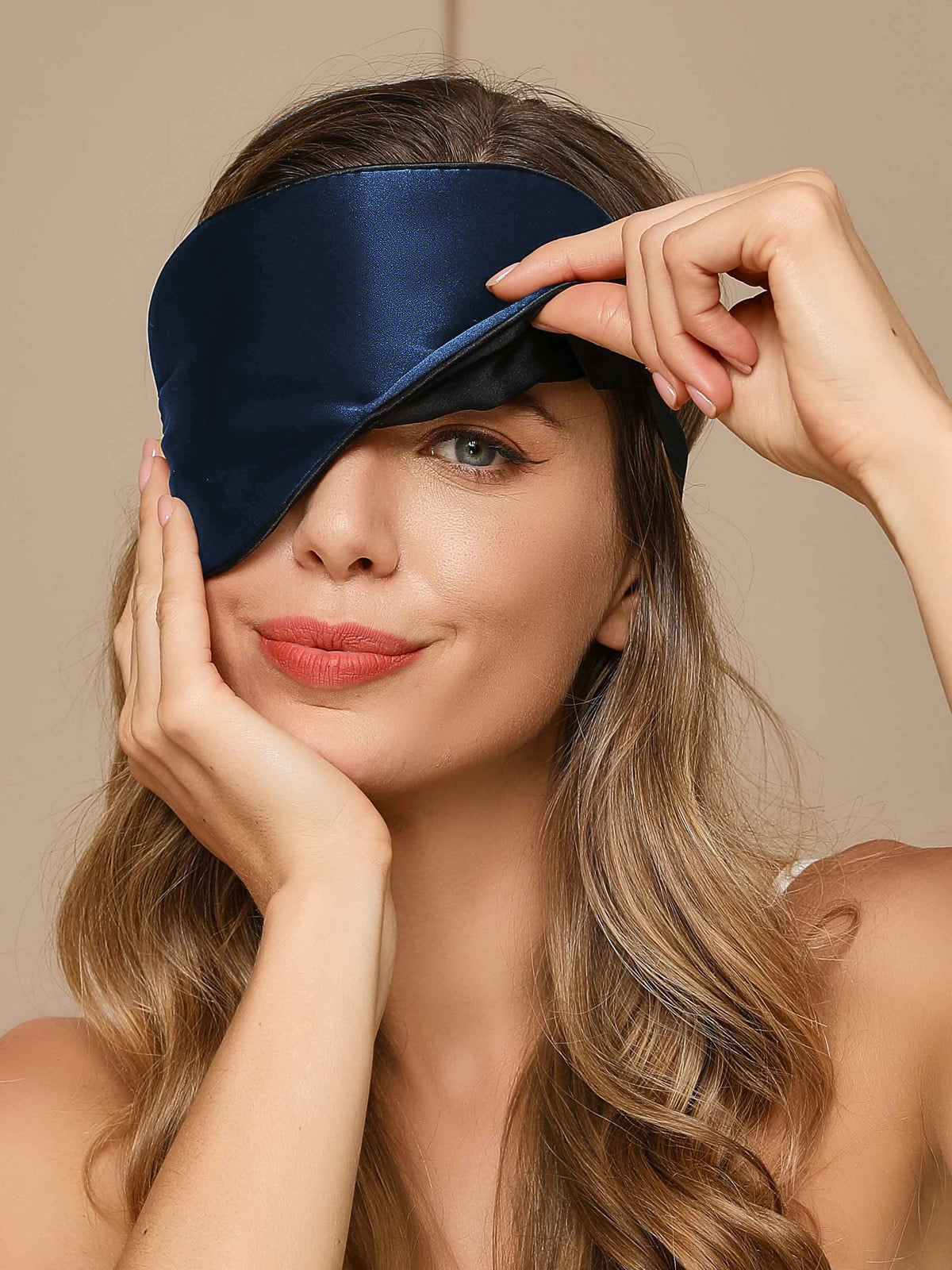 [Dunkelblau] SilkSilky-DE 19Momme Reine Seide Eye Mask 001