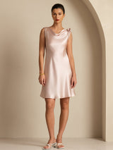 [Rosa] SilkSilky-DE Sleeveless Cowl Neck Kleider 001