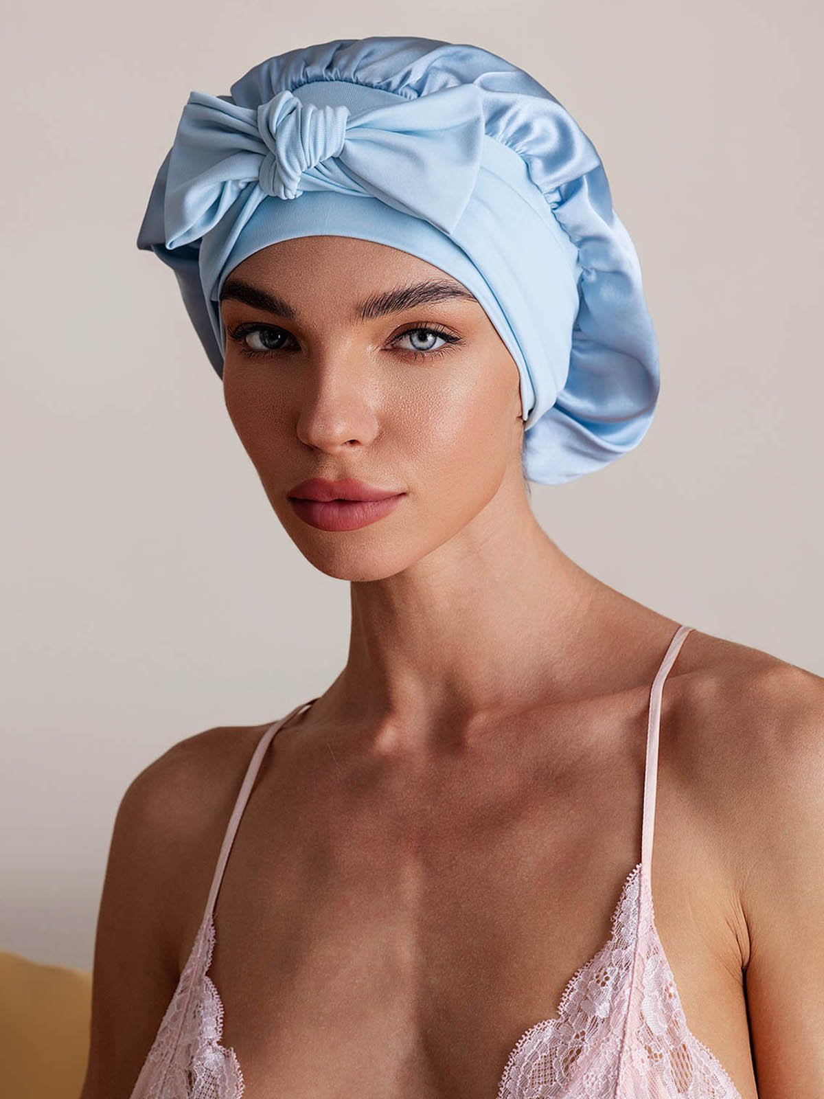 [Dunkelblau] SilkSilky-DE Reine Seide Sleep Cap 001,