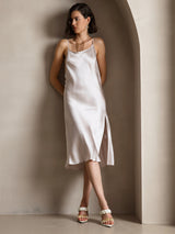 [Beige] SilkSilky-DE Sleeveless Kleider 006