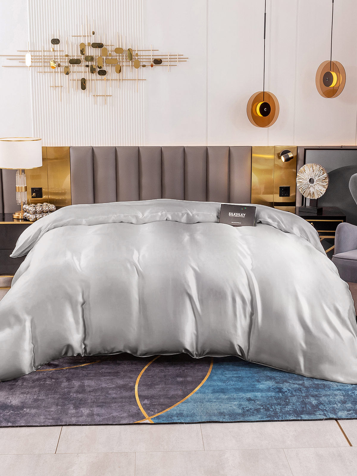 [Silber] SilkSilky-DE 19Momme Reine Seide Duvet Cover 003