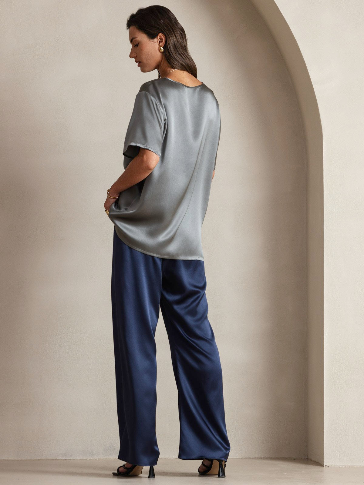 [Dunkelgrau] SilkSilky-DE Kurzärmelig T-Shirt 002