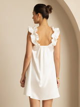 [Weiß] SilkSilky-DE Sleeveless Square Neck Nachthemden 002