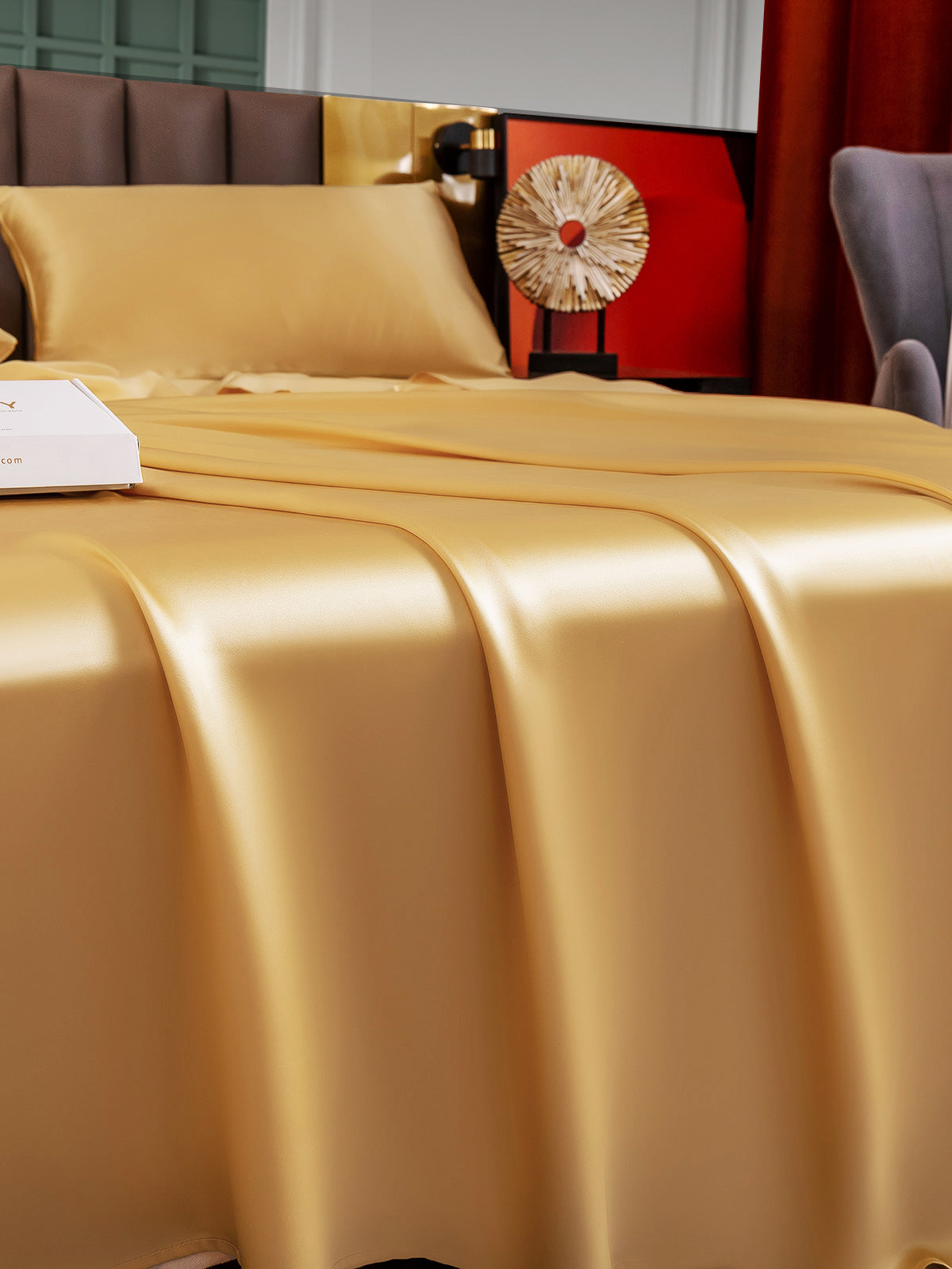 [Champagner] SilkSilky-DE 25Momme Reine Seide Bedding Set 002,