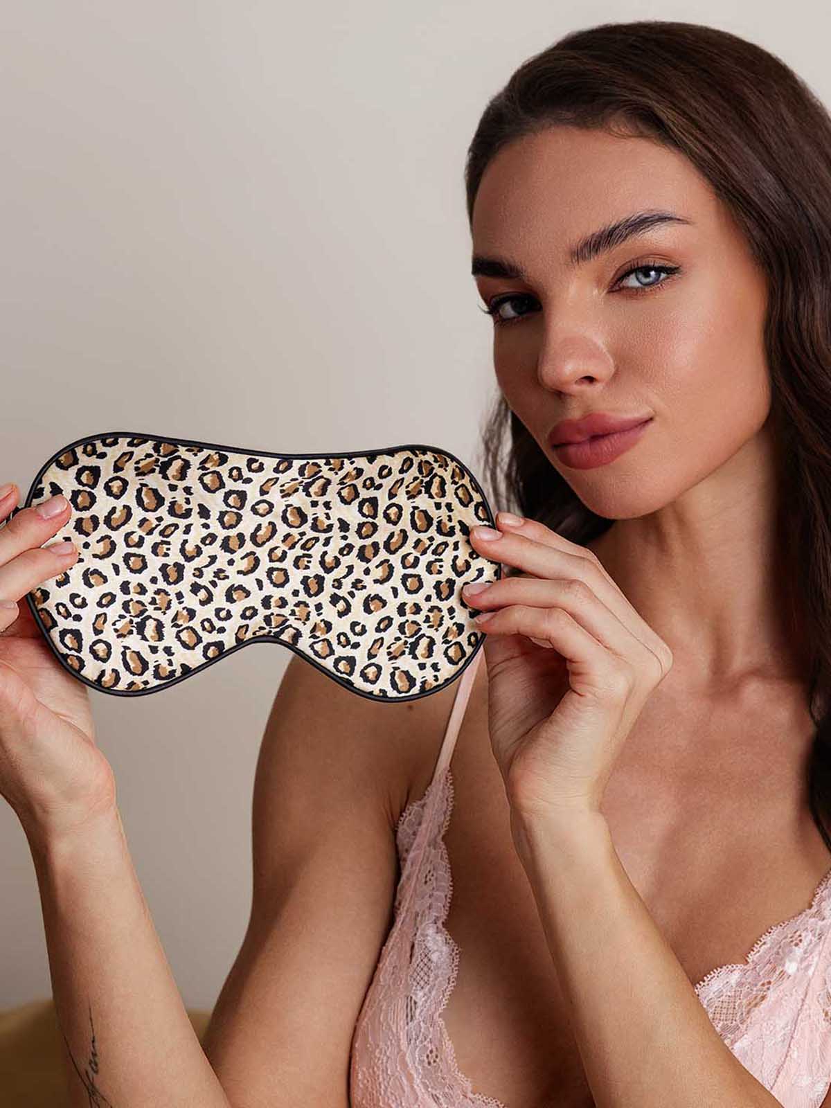 [Leopard] SilkSilky-DE 19Momme Reine Seide Eye Mask 004