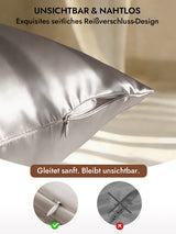[Grau] SilkSilky-DE 30Momme Kissenbezüge 006