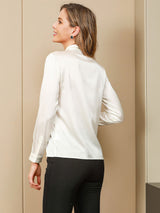 [Weiß] SilkSilky-DE 19Momme Langärmelig Damenhemd 002