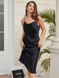 SilkSilky DE Silk Sleeveless Cowl Neck Kleider Schwarz 006