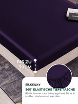 [Dunkelviolett] SilkSilky-DE 22Momme Reine Seide Bedding Set 004,
