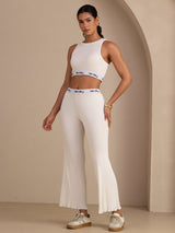 [Weiß] SilkSilky-DE Sleeveless Crew Neck Women's Outfit Sets 001
