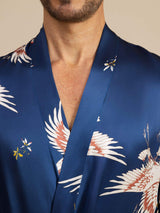 [Dunkelblau] SilkSilky-DE 19Momme Mens Robe 003