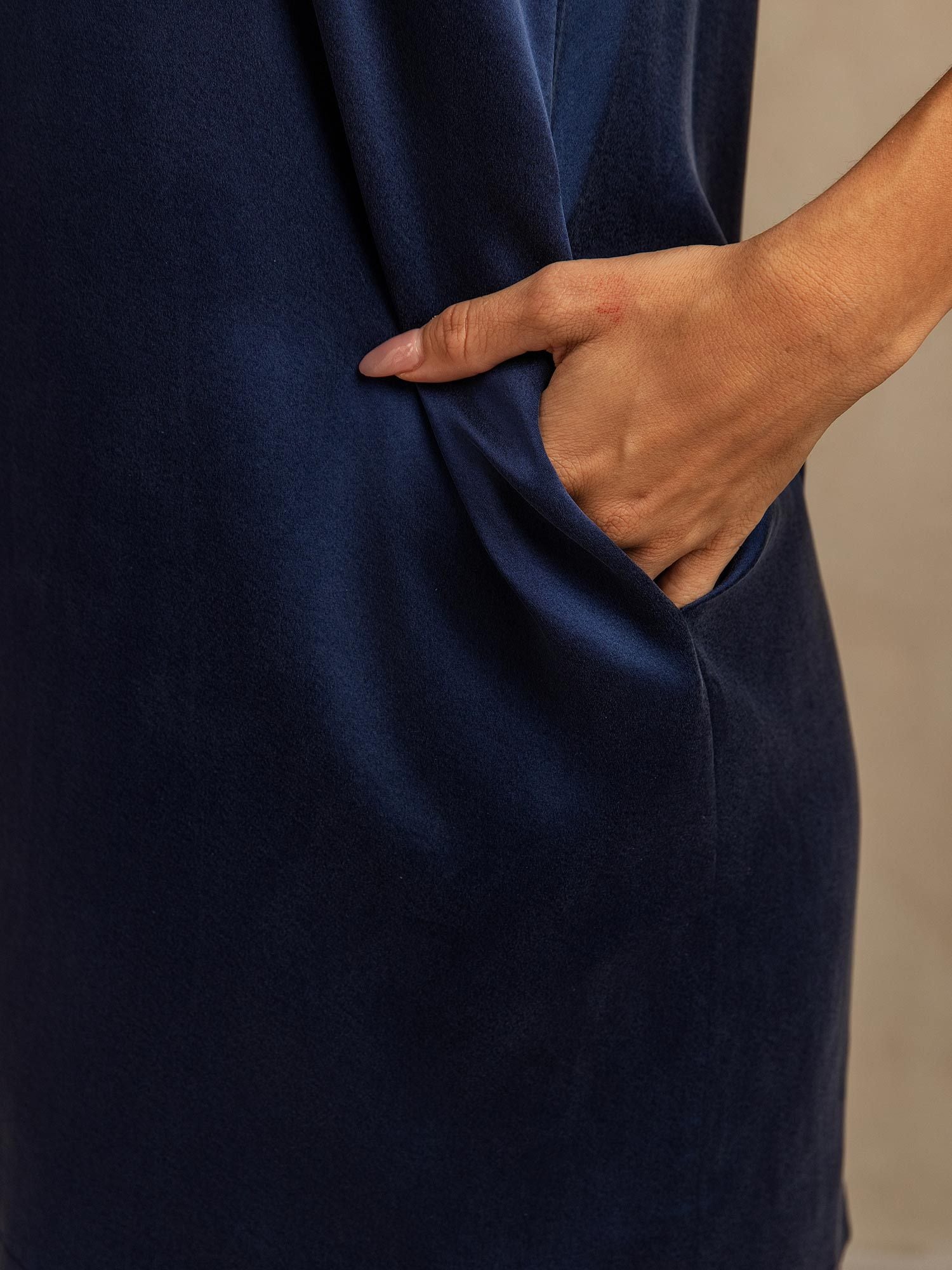 [Dunkelblau] SilkSilky-DE 19Momme Seide Nightgown 005