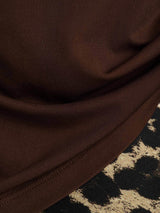 [Kaffee] SilkSilky-DE Short Sleeve V Neck T-Shirt 005