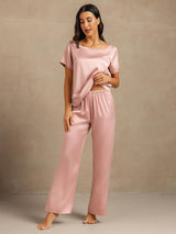 [Pfirsichhaut] SilkSilky-DE 19Momme Kurzärmelig Damen Pyjamas 006