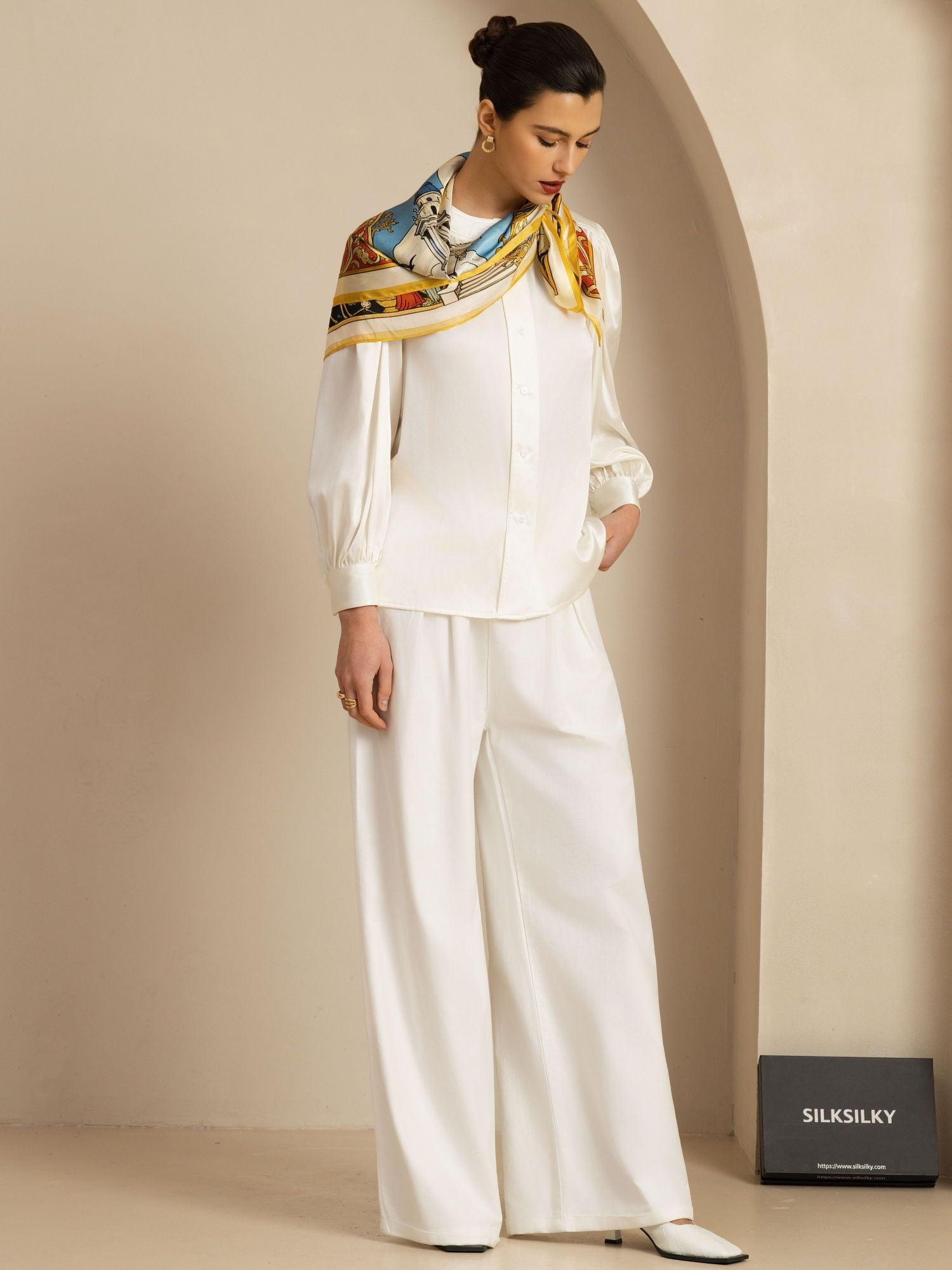 [P107] SilkSilky-DE Pure Silk Scarf 004