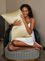 [Khaki] SilkSilky-DE 19Momme Reine Seide Pillowcase 002