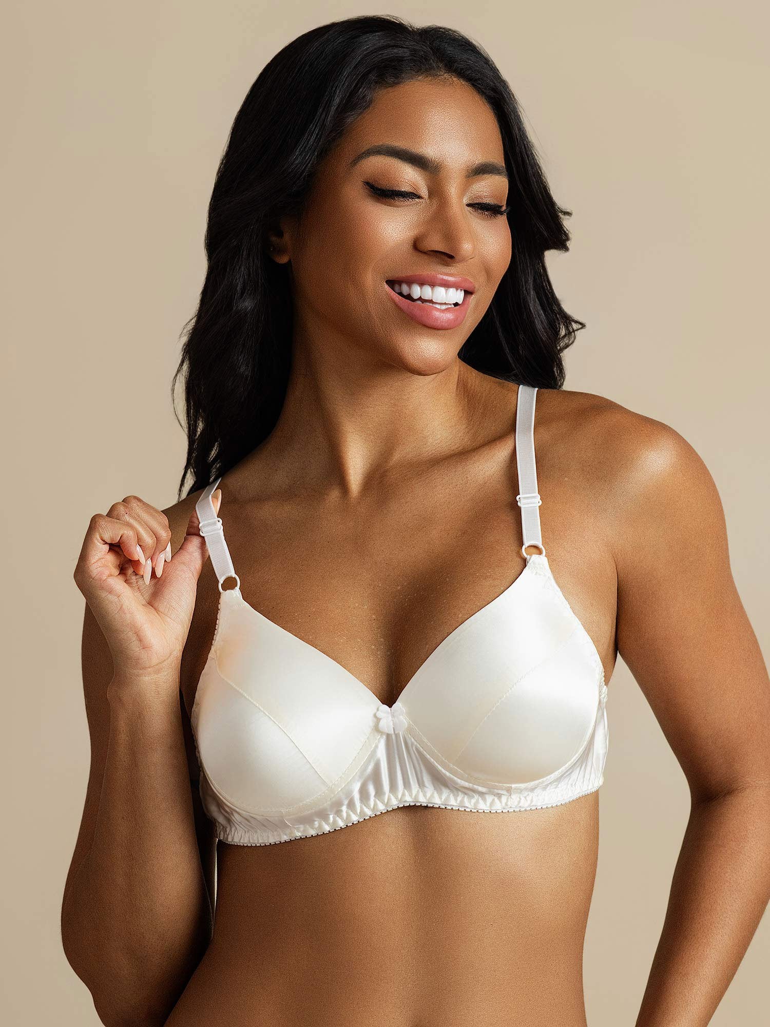 [Weiß] SilkSilky-DE Reine Seide Bra 001,