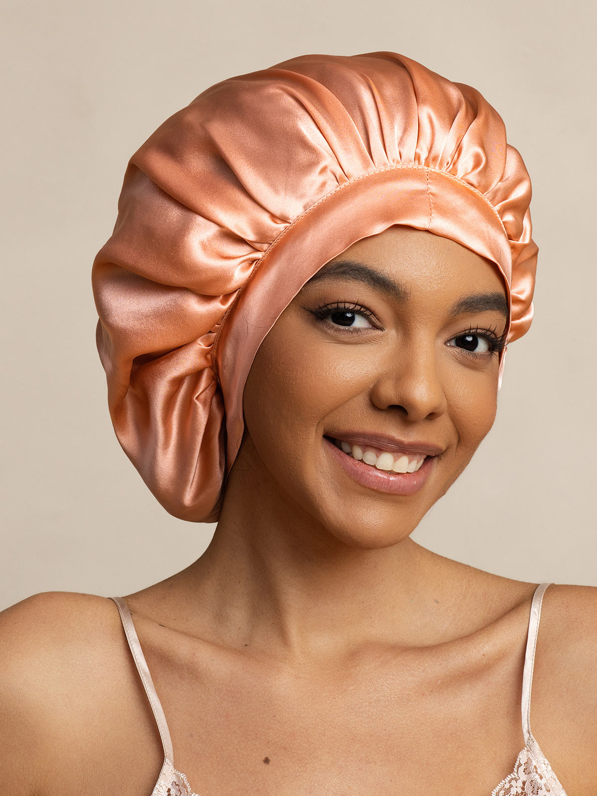 [Korallenrosa] SilkSilky-DE Reine Seide Sleep Cap 004
