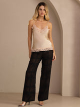 [Champagner] SilkSilky-DE Spaghetti Strap V Neck Cami Top 006