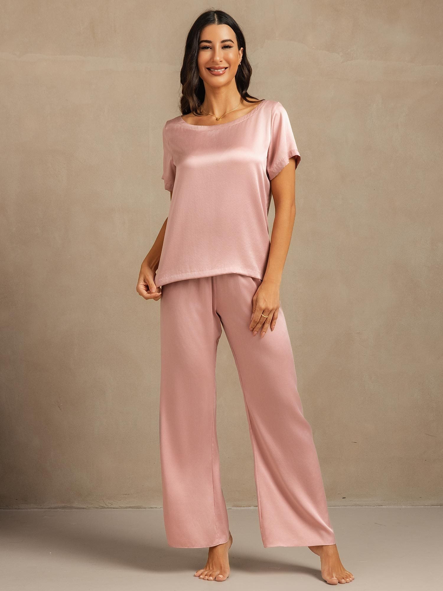 [Pfirsichhaut] SilkSilky-DE 19Momme Seide Womens Pajamas 007