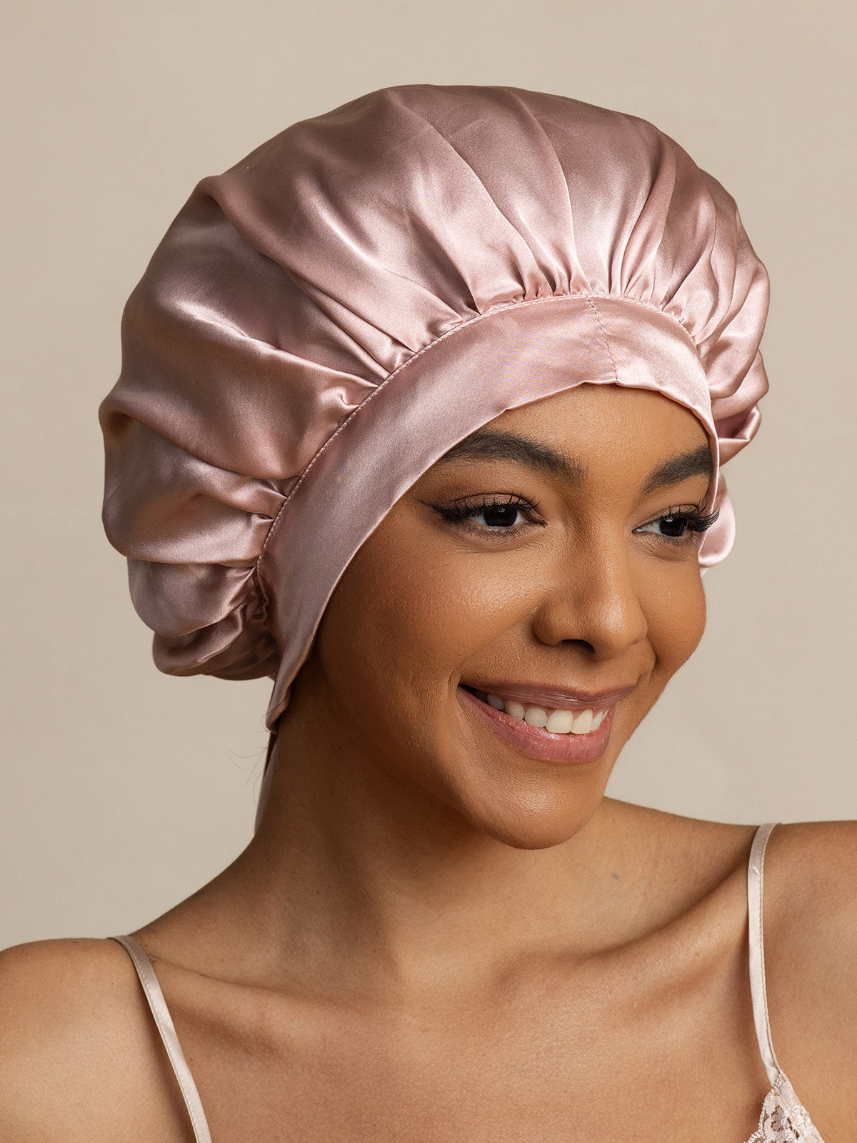 SilkSilky-DE Reine Seide Sleep Cap Rosa 006