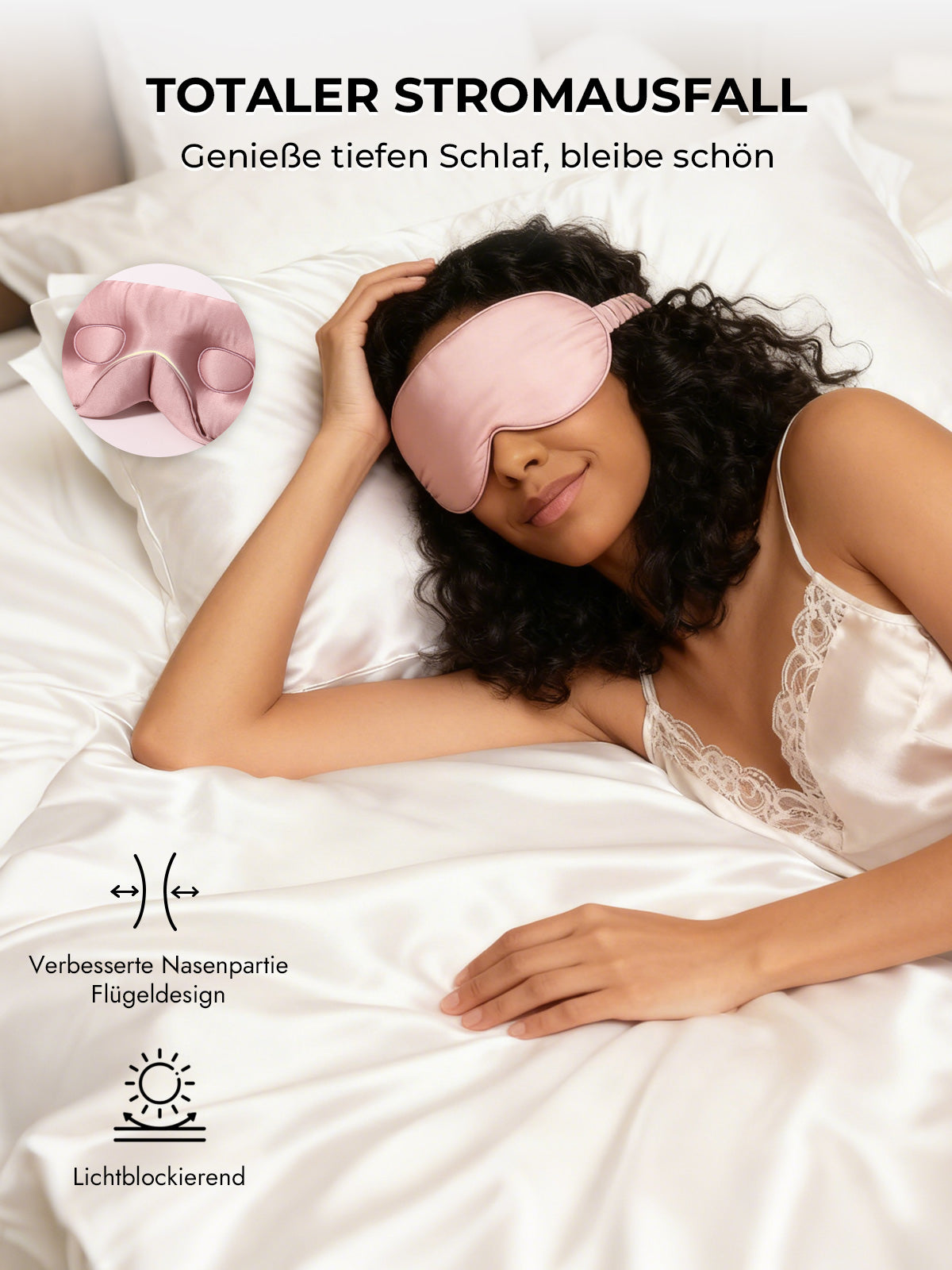 [Blasses Mauve] SilkSilky-DE Reine Seide Eye Mask 005
