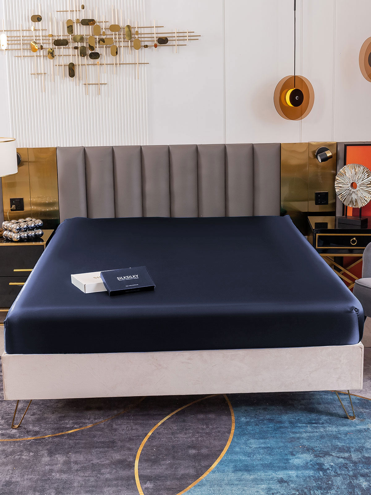 [Dunkelblau] SilkSilky-DE 19Momme Sheet 002