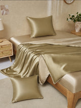 [Beige+Khaki] SilkSilky-DE Bettwäsche Sets 001
