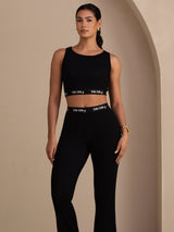 [Schwarz] SilkSilky-DE Sleeveless Crew Neck Women's Outfit Sets 003