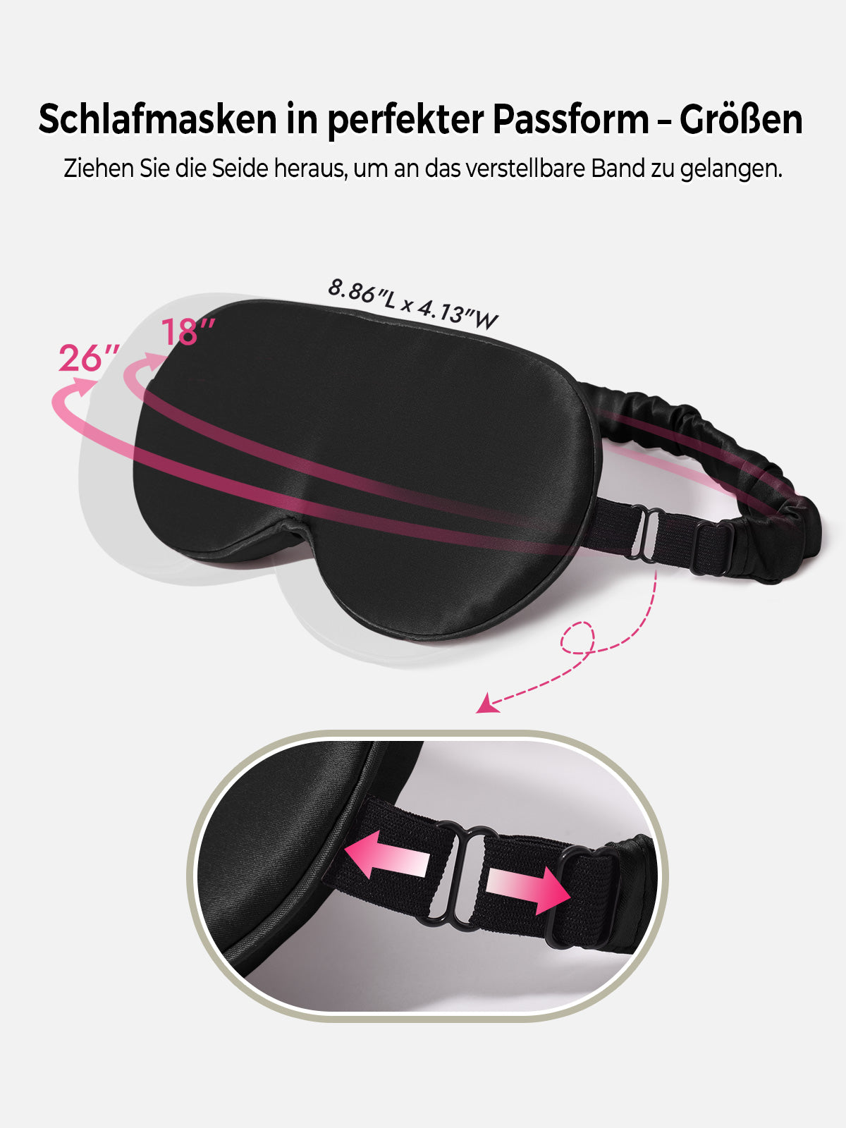 [Schwarz] SilkSilky-DE Reine Seide Eye Mask 004