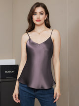 [Lilagrau] SilkSilky-DE Spaghetti Strap V Neck Cami Top 005