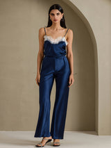 [Dunkelblau] SilkSilky-DE Spaghetti Strap V Neck Cami Top 005
