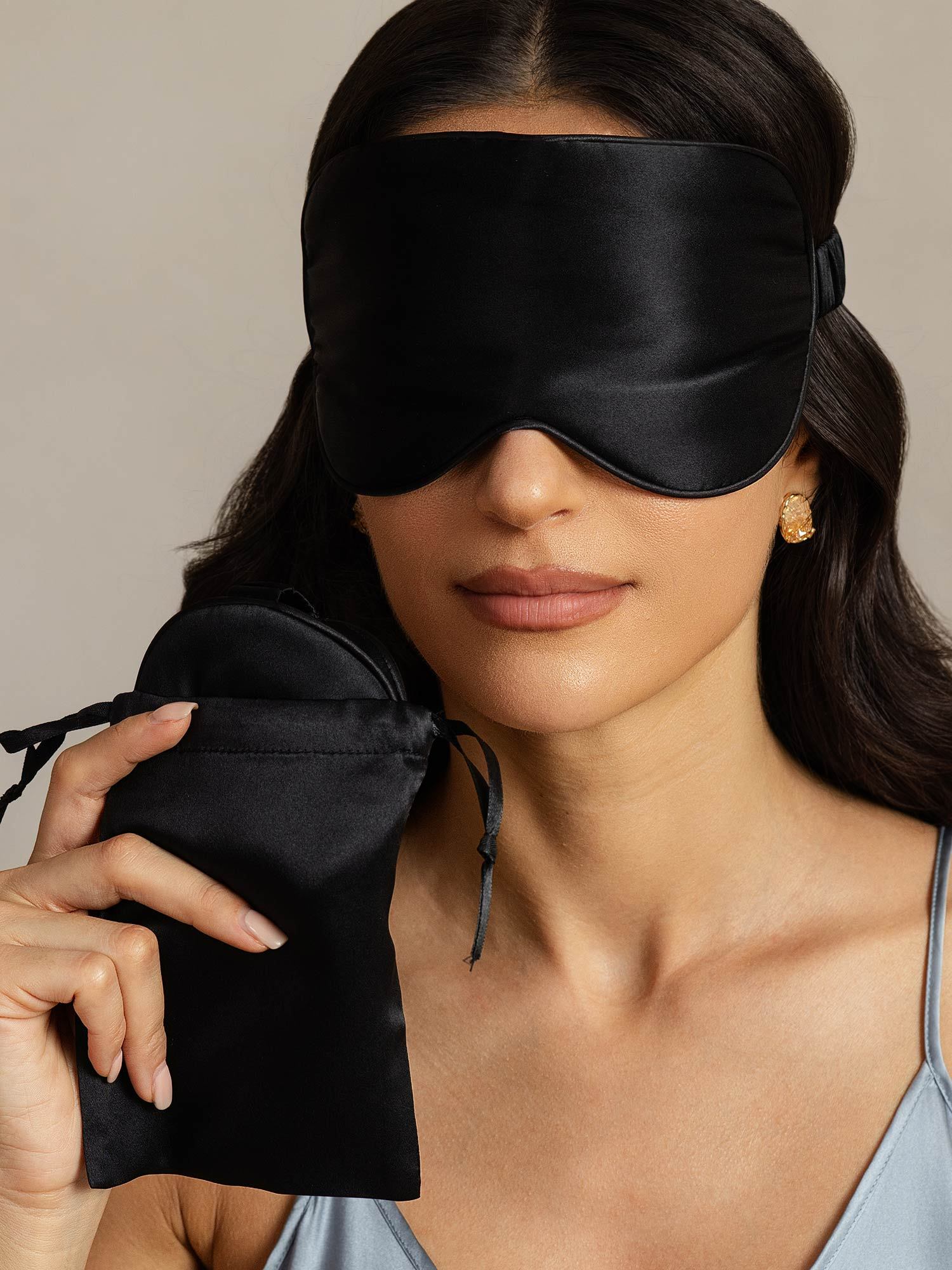 [Schwarz] SilkSilky-DE Reine Seide Eye Mask 006